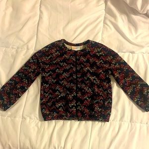 NWOT Girls LuLaRoe Zip Up Jacket Pockets Black Pink Red Blue Hearts S 6